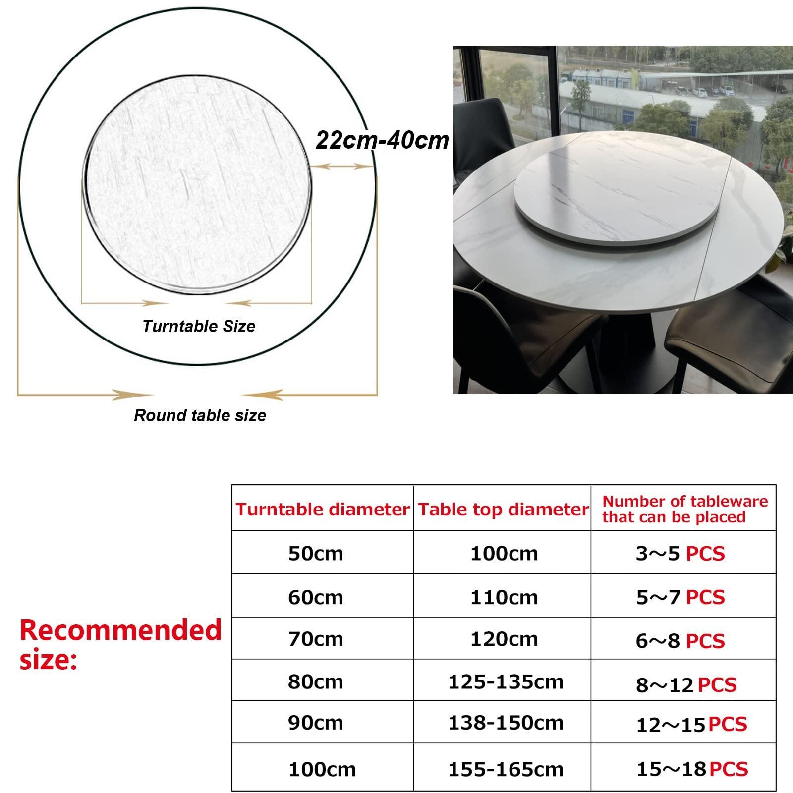 Amazon｜円卓用ターンテーブル 360°回転台 食卓用木製ターンテーブル